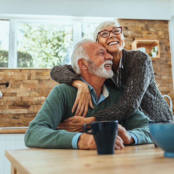 mature couple smiling